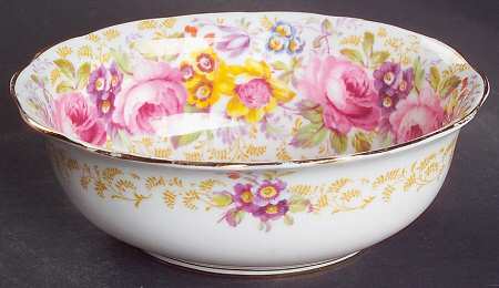 Serena (Thin Gold Trim) Oval Open Sugar Bowl
