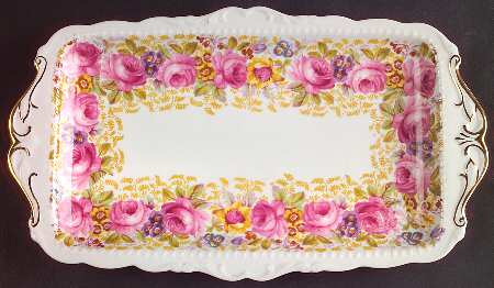 Serena (Thin Gold Trim) Large Sandwich Tray