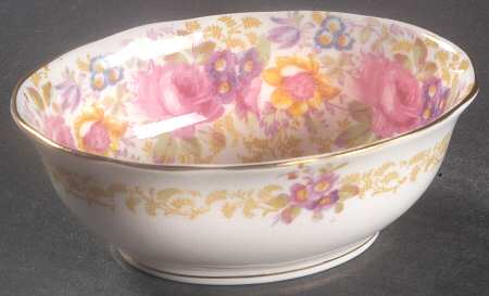 Serena (Thin Gold Trim) Mini Oval Open Sugar Bowl