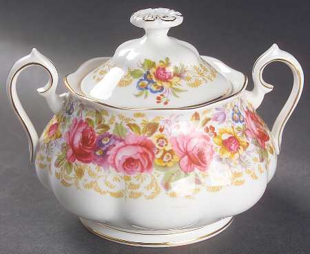 Serena (Thin Gold Trim) Sugar Bowl & Lid