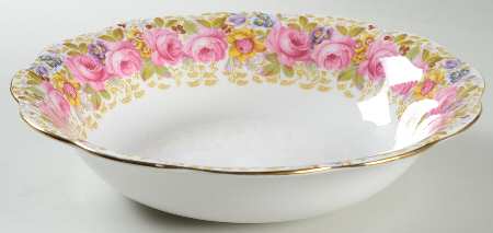 Serena (Thin Gold Trim) 9" Round Vegetable Bowl