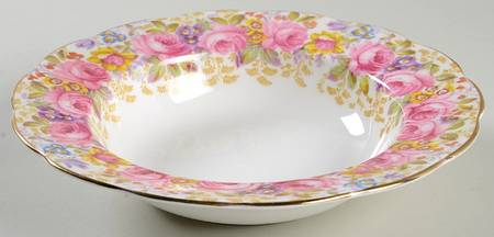 Serena (Thin Gold Trim) Rim Soup Bowl