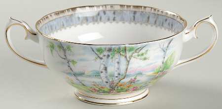 Silver Birch Footed Cream Soup Bowl