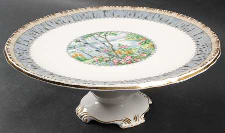 Silver Birch 9" Diameter Pedestal Cake Stand