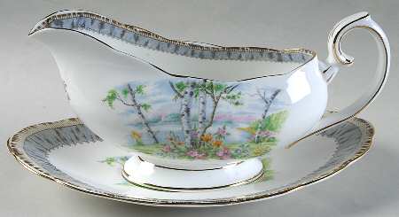 Silver Birch Gravy Boat & Underplate