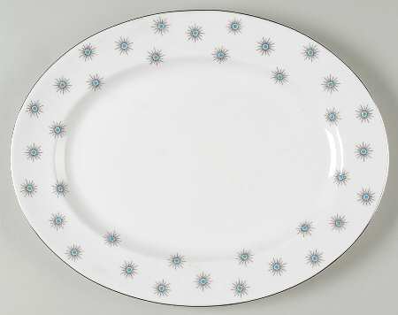 Star of Eve (Platinum Trim) 12" Oval Serving Platter