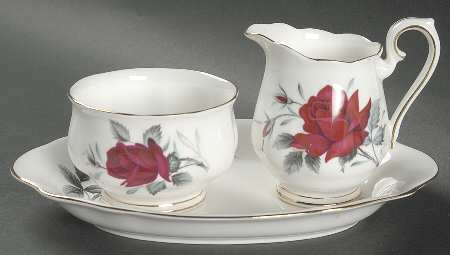 Sweet Romance Mini Creamer & Open Sugar with Tray