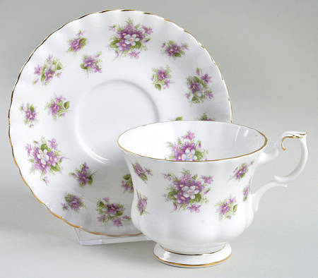 Sweet Violets Footed Cup & Saucer Set