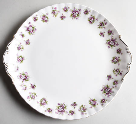 Sweet Violets Handled Cake Plate