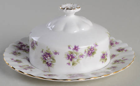 Sweet Violets Round Covered Butter (Uses Bread & Butter Plate)