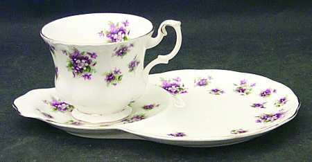 Sweet Violets Dessert Plate & Cup Set