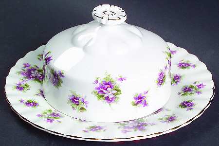 Sweet Violets Round Covered Butter