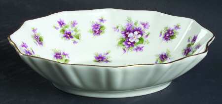 Sweet Violets Oval Sweet Meat Dish