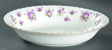Sweet Violets 9" Oval Vegetable Bowl