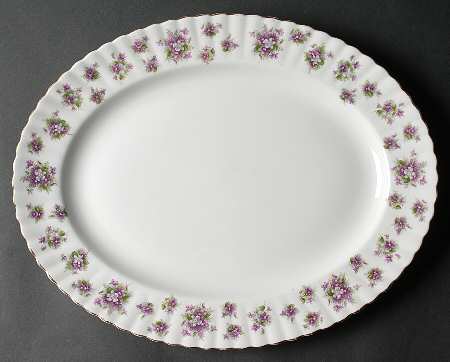 Sweet Violets 15" Oval Serving Platter