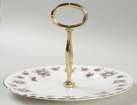 Sweet Violets Round Serving Plate with Handle (SP)