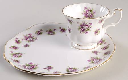 Sweet Violets Snack Plate & Cup Set