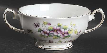 Sweet Violet Footed Cream Soup Bowl