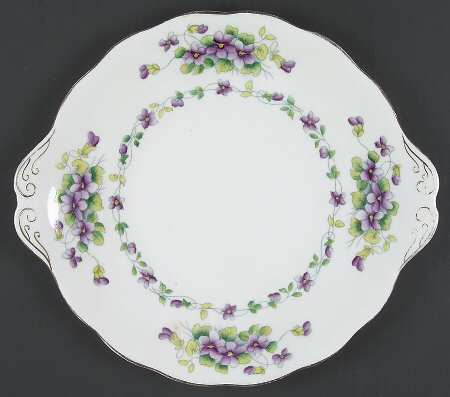 Sweet Violet Handled Cake Plate