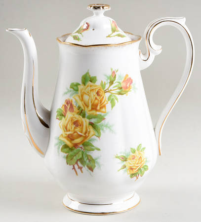 Tea Rose Yellow Coffee Pot & Lid