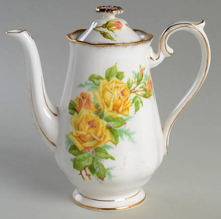 Tea Rose Yellow Mini Coffee Pot & Lid
