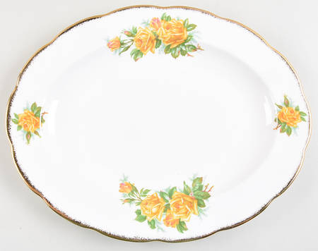 Tea Rose Yellow 13" Oval Serving Platter