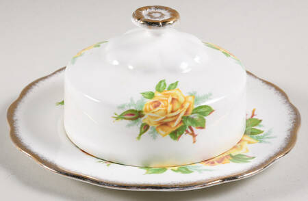 Tea Rose Yellow Round Covered Butter (Uses Bread & Butter Plate)