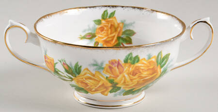 Tea Rose Yellow Footed Cream Soup Bowl