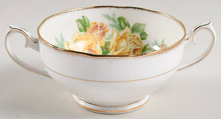 Tea Rose Yellow Footed Cream Soup Bowl