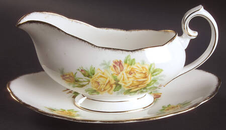 Tea Rose Yellow Gravy Boat & Underplate