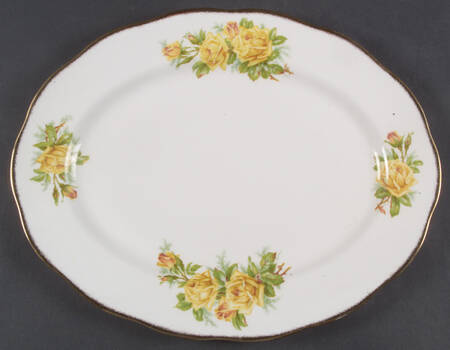 Tea Rose Yellow 15" Oval Serving Platter