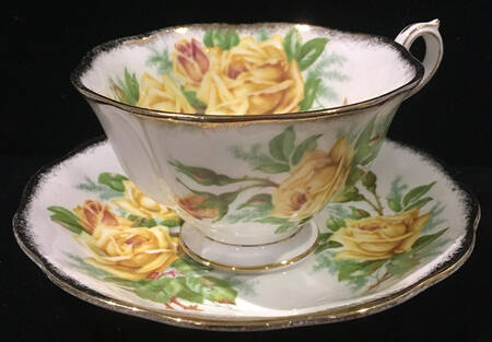 Tea Rose Yellow Footed Cup & Saucer Set