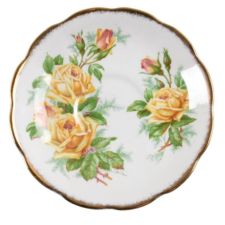Tea Rose Yellow Saucer for Footed Cup
