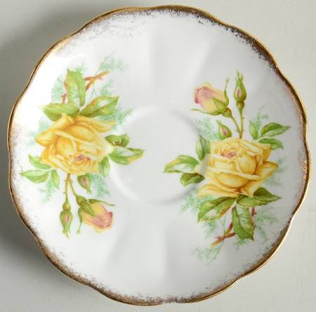 Tea Rose Yellow Saucer for Footed Demitasse Cup