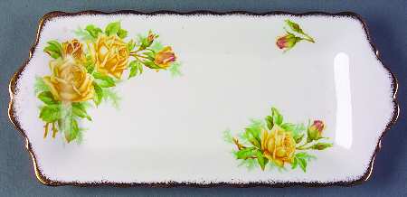 Tea Rose Yellow Tray for Creamer & Sugar with Lid