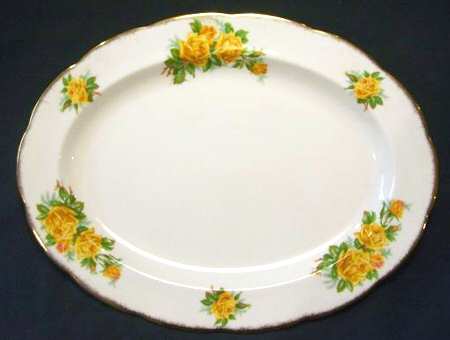 Tea Rose Yellow 16" Oval Serving Platter