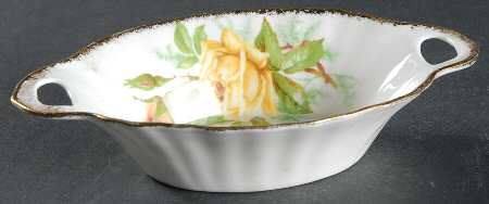 Tea Rose Yellow Oval Sweet Meat Dish