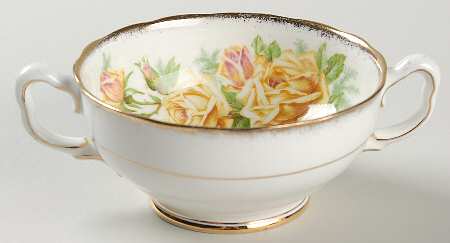 Tea Rose Yellow Footed Cream Soup Bowl