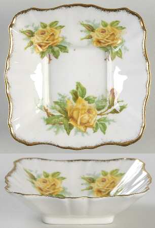 Tea Rose Yellow Small Square Sweet Meat Dish