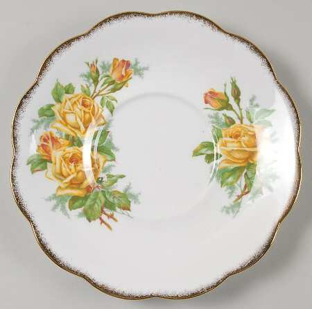 Tea Rose Yellow Round Gravy Boat & Underplate