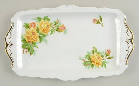 Tea Rose Yellow Rectangular Tray 11"