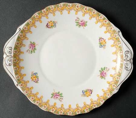 Torquay Yellow Handled Cake Plate