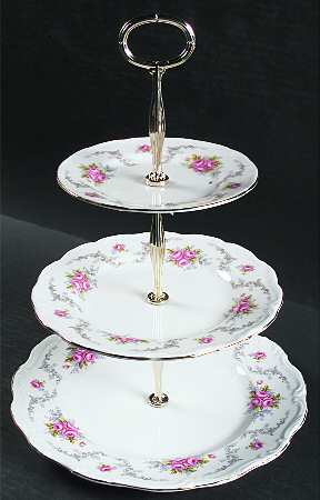 Tranquillity 13 7/8"-14 1/4" 3-Tiered Serving Tray(DP,SP,BB) HC