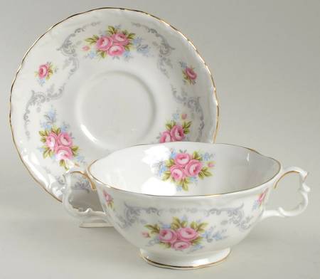 Tranquillity Footed Cream Soup Bowl & Saucer Set