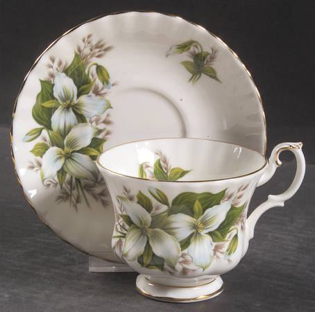 Trillium Footed Cup & Saucer Set by Royal Albert