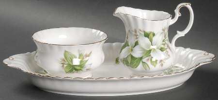 Trillium Mini Creamer & Open Sugar with Tray
