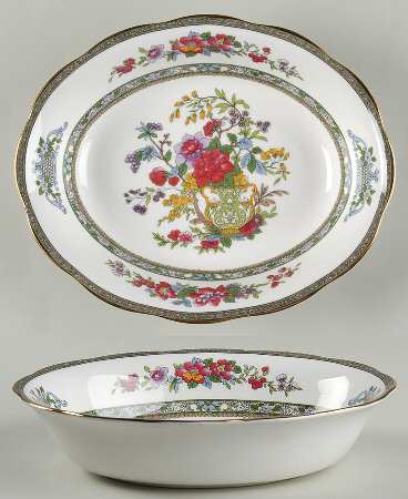 Tree of Kashmir 9" Oval Vegetable Bowl