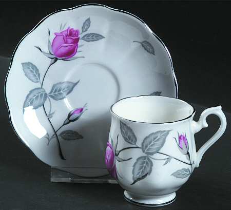 Trent Rose Footed Demitasse Cup & Saucer Set