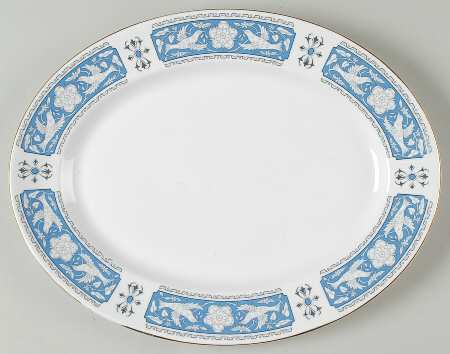 Tudor Rose 13" Oval Serving Platter