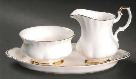 Val D'Or Creamer & Open Sugar with Tray